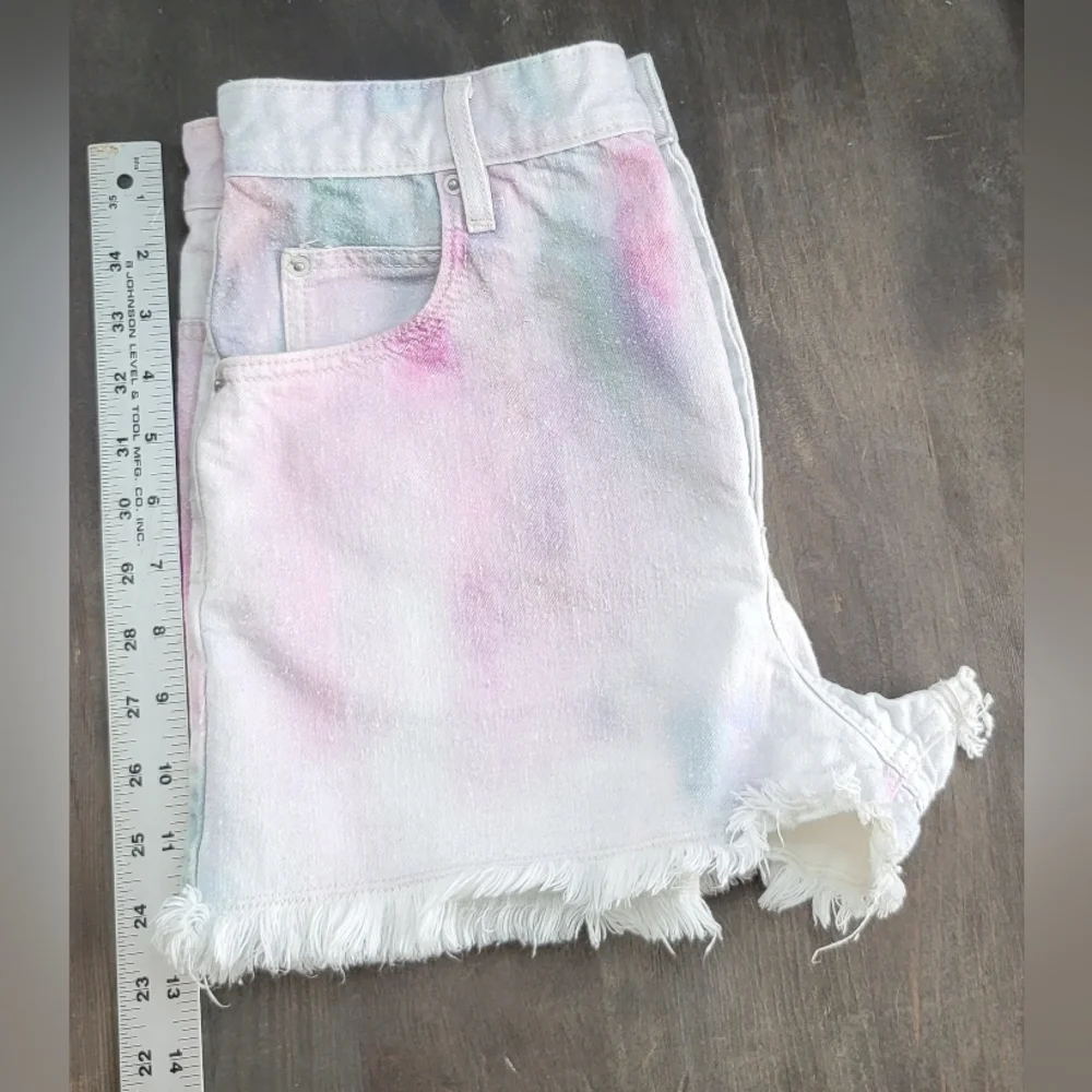 Isabel ÉTOILE Marant Lesiabb Tie-Dye Pattern Frayed Hem Shorts